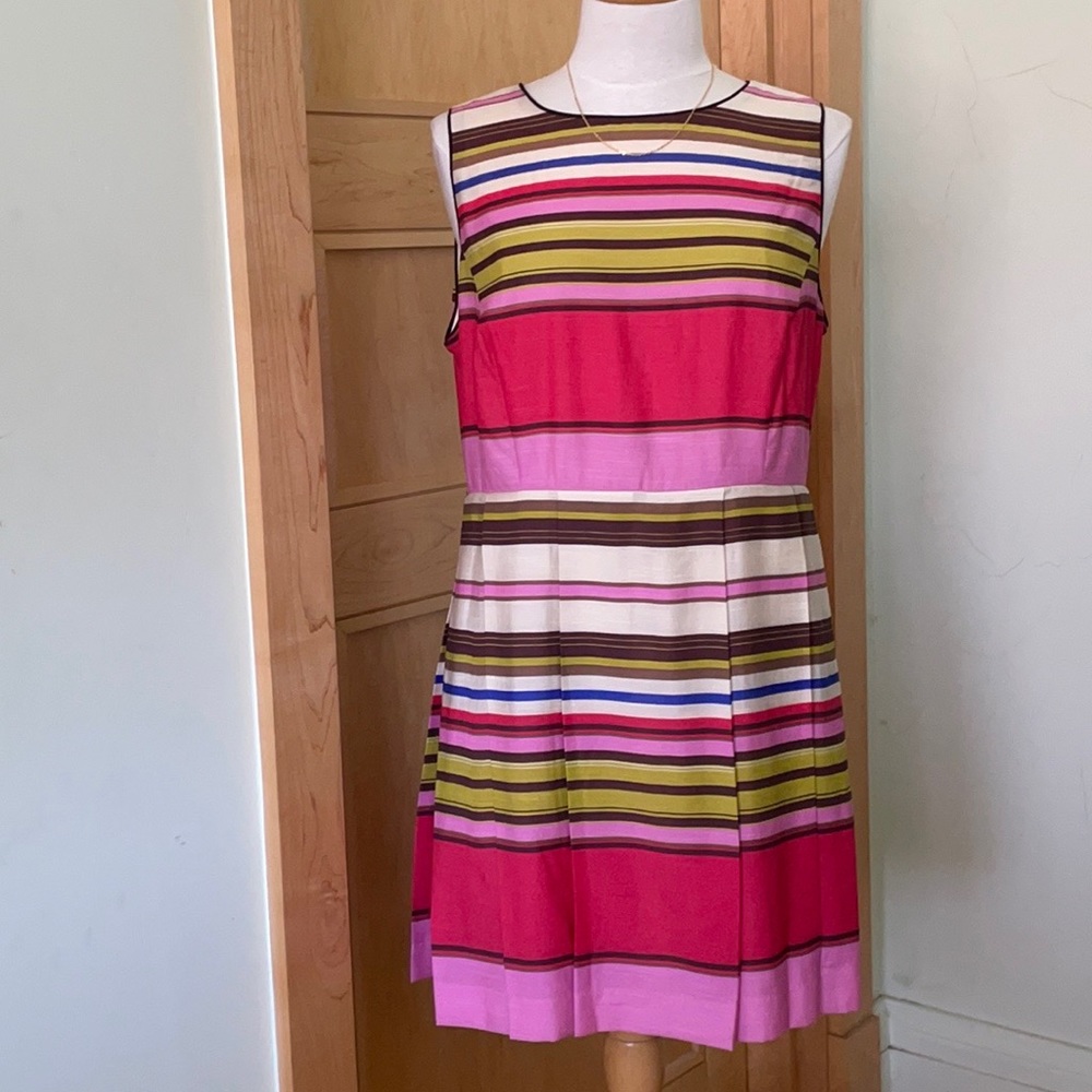 Vintage Bianca Nygard Petite Stripped Sleeveless Dress, Size 12P